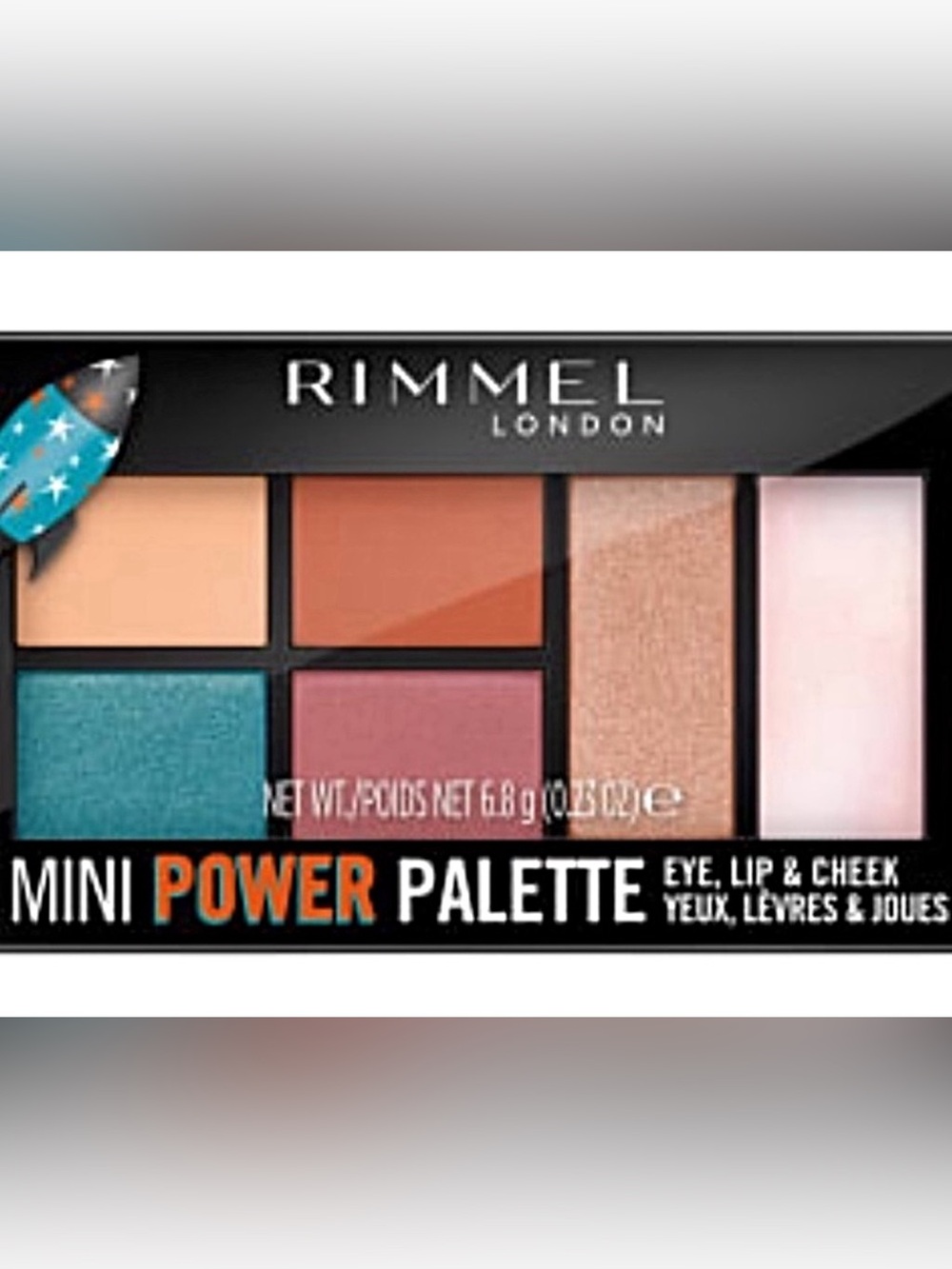 🆕  Rimmel London Mini Power Palette - Peach, Teal, Copper, Rose, Champagne